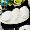 Jushang Gold-Rimmed White Diamond Irregular Tableware Set
