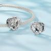 Silver heart charm girl with horse beads silver 925 bead