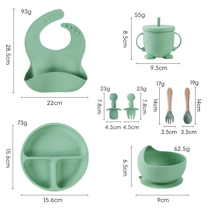 Silicone Suction Cup Bowl & Spoon Set for Babies - Children's Tableware