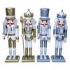 Merry Christmas Decorations Nutcracker Figurine Wooden Soldier King Puppet Ornament for Indoor Winter Table Centerpiece