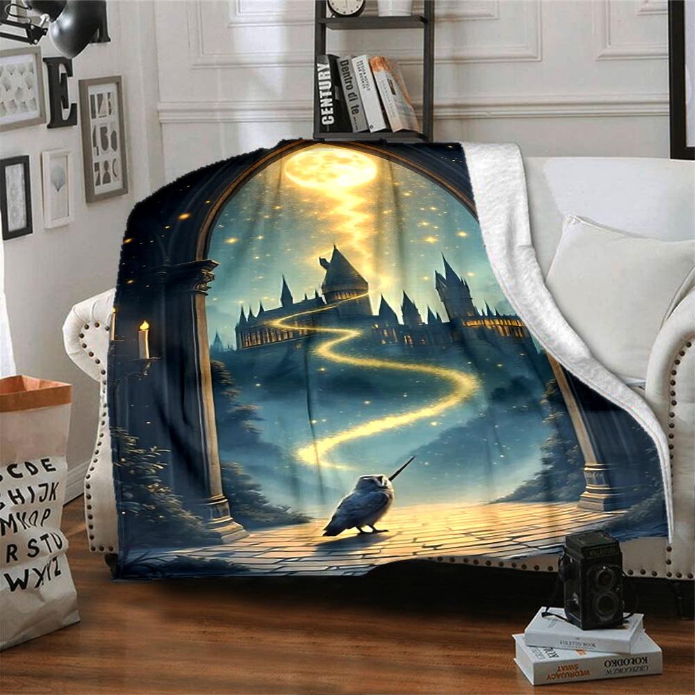 1pc Longing for the Castle Flannel Blanket Soft Warm Throw for Home, Office, Travel, All-Season Cozy Bedding GiftL1083