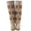 Great HERMES Knee-high boots Margiela period H motif suede leather mouton Beige Used