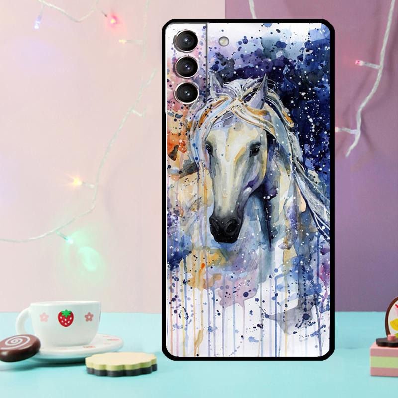 Horse Painted Art Phone Case For Samsung Galaxy S24 S25 Ultra S21 S22 S23 Ultra S9 S10 S20 Plus S25 FE Cover
