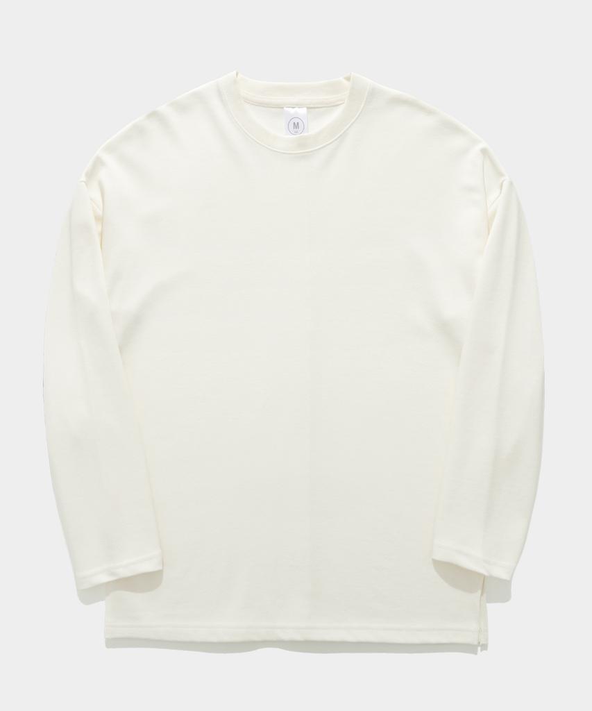 JEMUT Oversized Layered Long T-Shirt Cream Kjlt2153