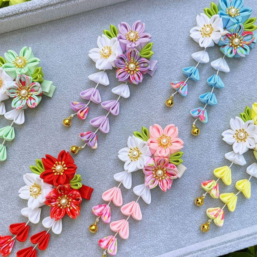Hanfu Accessories Japanese Kimono Headwear Ancient Style Tassel Flower Hairpin  Hair Accessories
