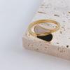 Korean Style Simple Titanium Steel Ring Women's Black and White Shell High-end Same Style Trendy Ring