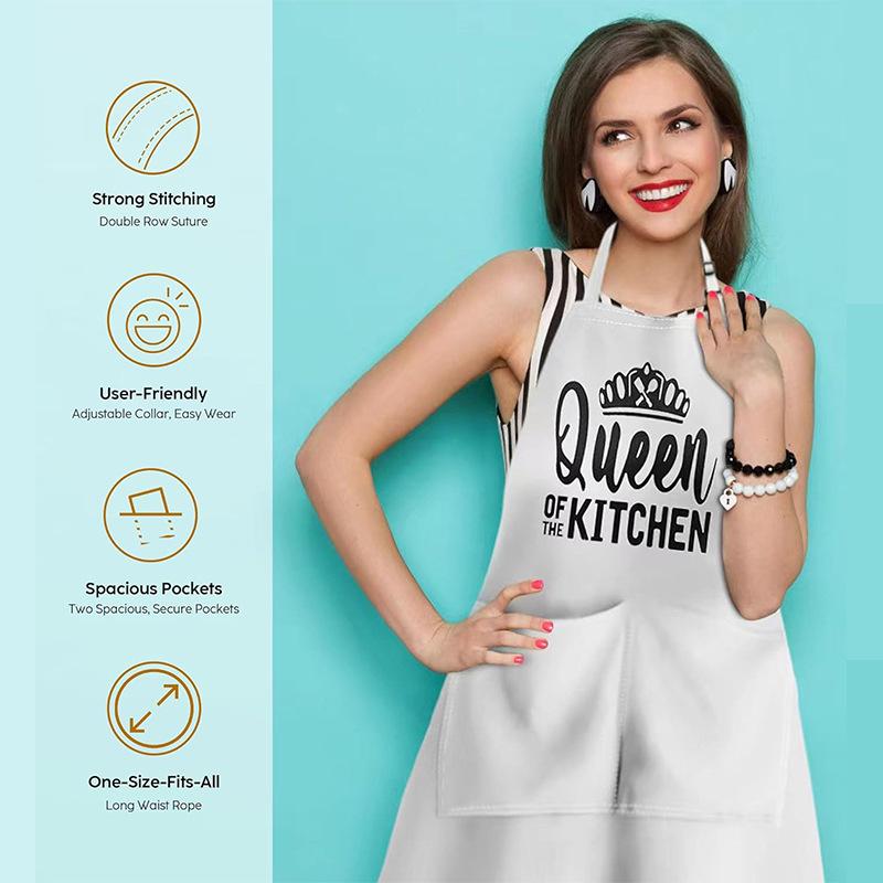 Letter Print Oil-Proof Apron for Kitchen and Restaurant