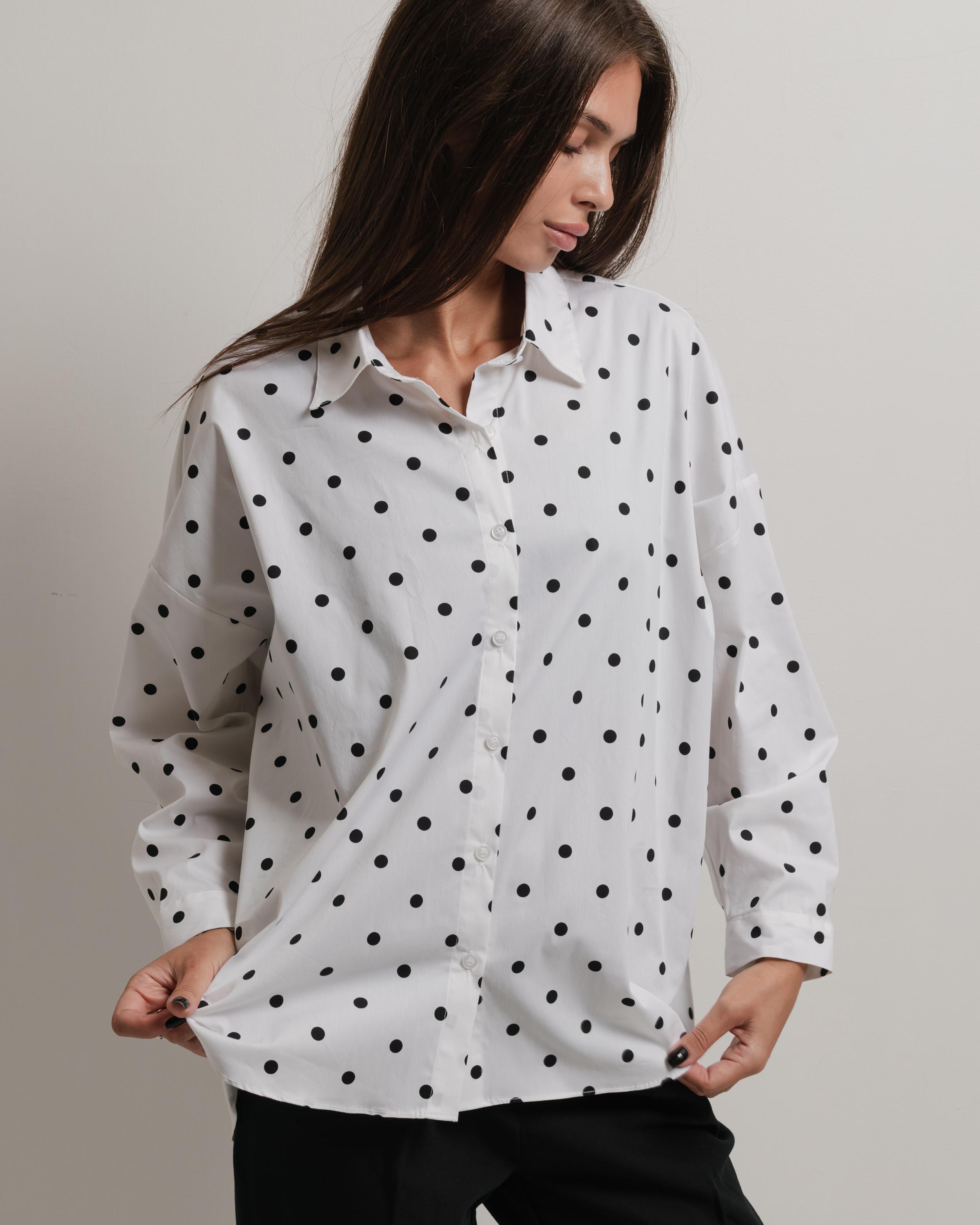 

Blouse Modalinda 7664 44 black and white polka dot 48
