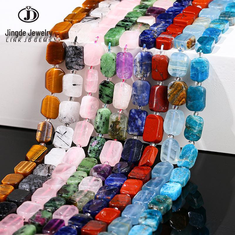 Jingde Jewelry Natural Crystal Irregular Egg-Shaped Jade Bead Bracelet for DIY Accessories