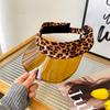 Solid Color Leopard Print Visor Cap Sunscreen Sun Hat Sports Transparent Hollow Hat  Summer