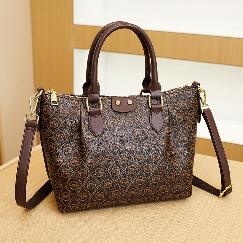 Simple printed handbag women's tote bag new trend fashion retro large capacity shoulder messenger bag