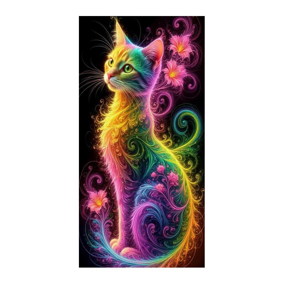 

Colorful Big Cat Large Size Diamond Painting New Collection Animals Diy Full Square Round Drill Rhinestone Embroidery Mosaic Cross Stitch Kits Square drill 30x60cm
