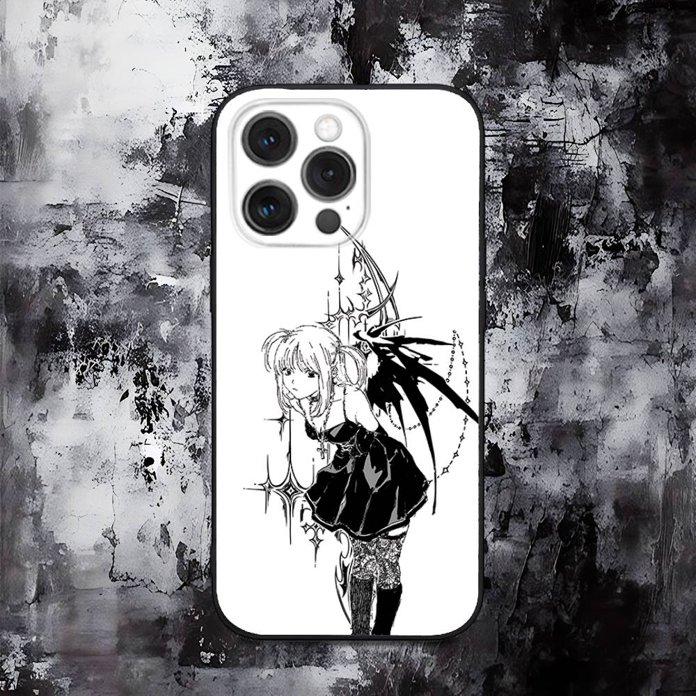 

Misa D-Death N-Note Phone Case For iPhone 16,15,14,13,12,11,Pro,Max,Plus,X,XS,SE,E,Mini,Soft Silicone Black Case iPhone12PROMAX