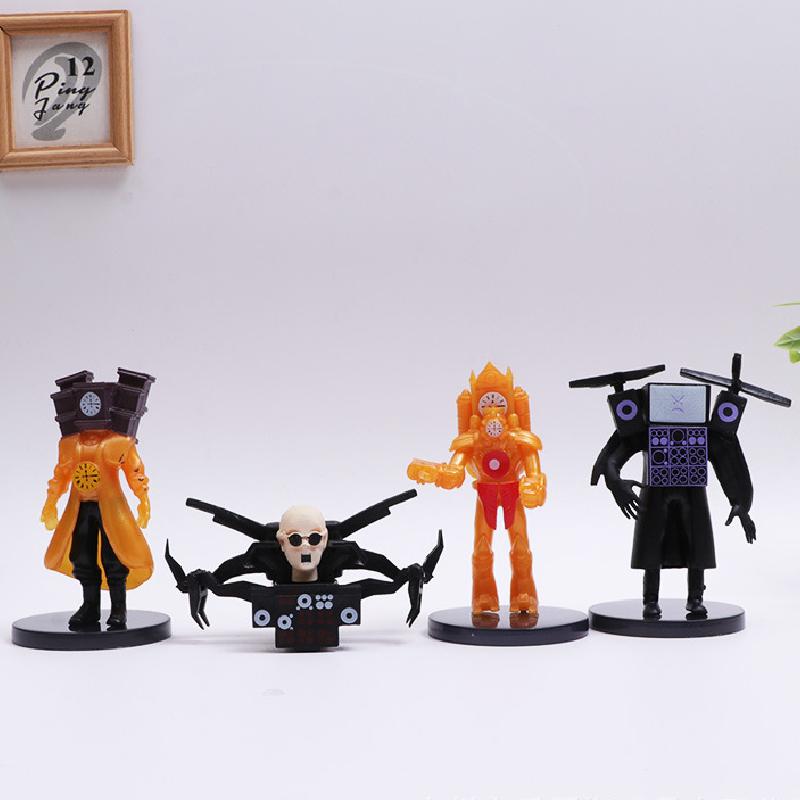 Skibidi Cameraman Toilet Titan Clockman Figurines Animated Decoration Character