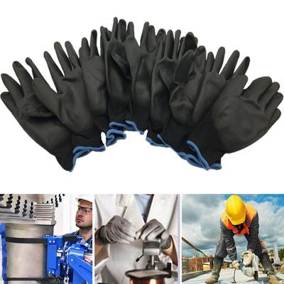 1/6 Pairs Non-slip PU Nylon Coated Polyurethane Labor Protection Work Gloves