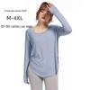 Women's Breathable Long Sleeve Yoga and Running Top - Loose Fit, Slimming, Plus Size