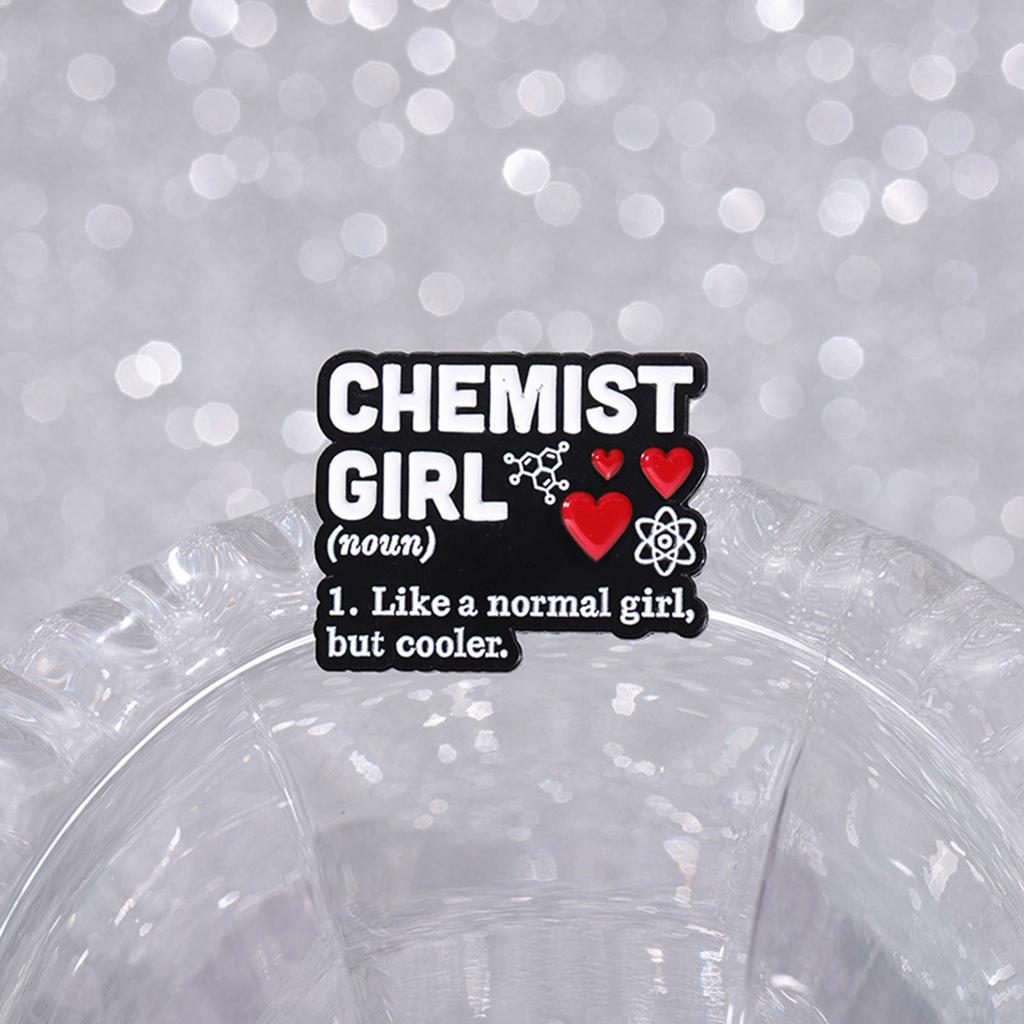 7 ks Brož s chemickou strukturou Vtipné klopové odznaky Série chemie a biologie Smaltované odznaky pro dekoraci košile a oblečení