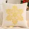 Embroidery Throw Pillow Cover Christmas Decoration Velvet Soft Christmas Tree Gold Winter Farmhouse Home Sofa Living Room