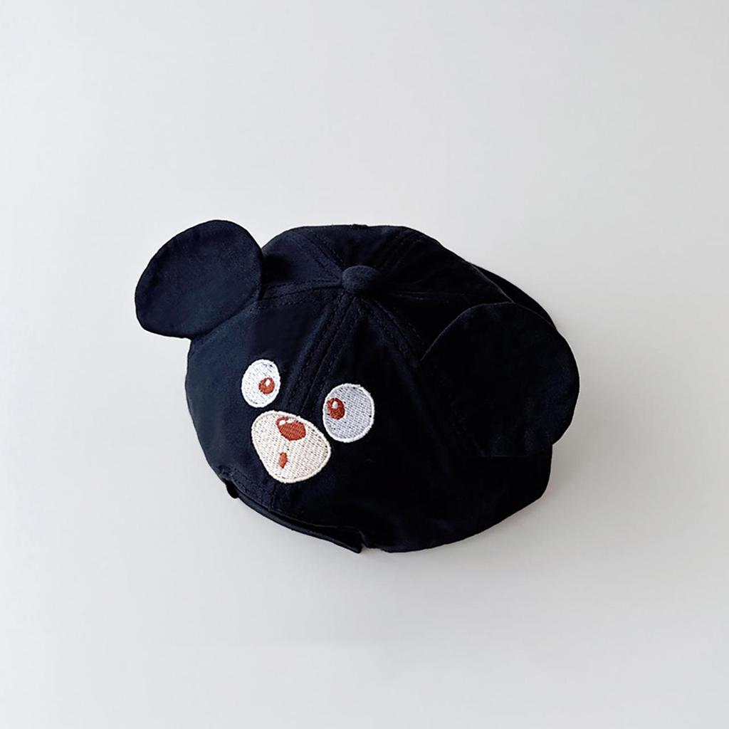 Cartoon Bear Ear Baby Baseball Cap Cute Solid Color Infant Peaked Hat Summer Cotton Kids Boy Girl Sun Visor Hats
