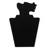 Black Velvet Lateral Face Earring Necklace Pendant Display Cardboard Stand Simple Side Face Jewelry Organizer Holder Case Rack