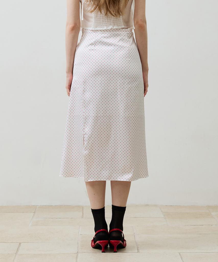 Alikim Tiny Dot Slit Skirt/Red