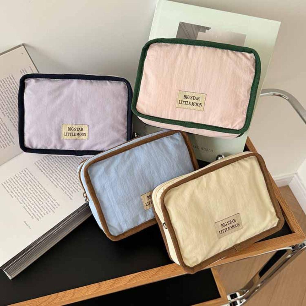 

Wallet Contrast Color Cosmetic Bag Korean Style Sanitary Napkin Storage Bag Girls Beige(S)