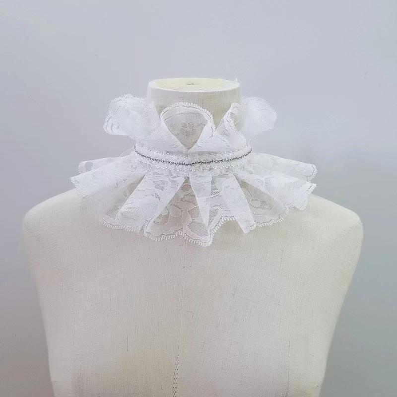 Women's Palace Stand Up Collar Ruffled Ralph Collar Sweet Lapel Collar For Shirt Blouse Decorative Fake Collar