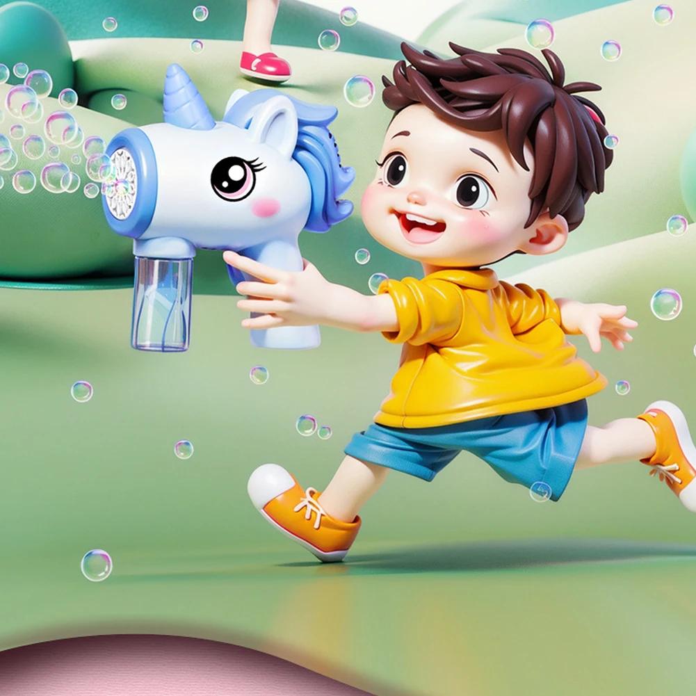 Unicorn Electric Bubble Gun  Automatic Bubble Maker with Light Bubble Blower Birthday Gifts for 3 4 5 6 Years Old Boys Girls