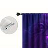 Set Of 2 Curtains Featuring Dark Purple Lion Patterns Flowing Mist Glowing Eyes Showcasing Unique Fantasy Curtain Blackout Polyester