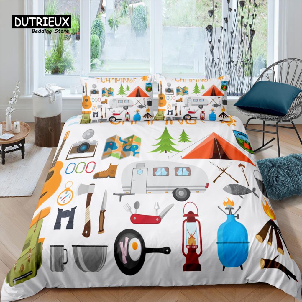 

Home Living Luxury 3D Station Wagon Bedding Set Camping Duvet Cover Pillowcase Kids Bedding Set Queen and King EU/US/AU/UK Size (135x200cm)
