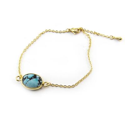 [N3738] - Designer Bracelet 'Minéralia' Turquoise Gold