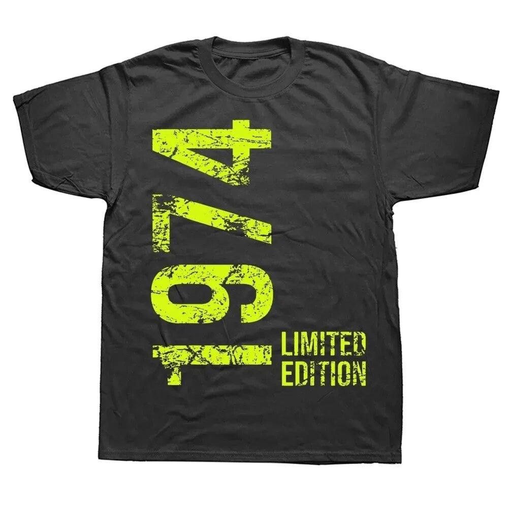 Unisex Dame Bursdag Jubileum T-skjorter 1974 50. 50 År Gammel Limited Edition Vintage Bomulls T-skjorte Gave Kortermet T-skjorte Topper