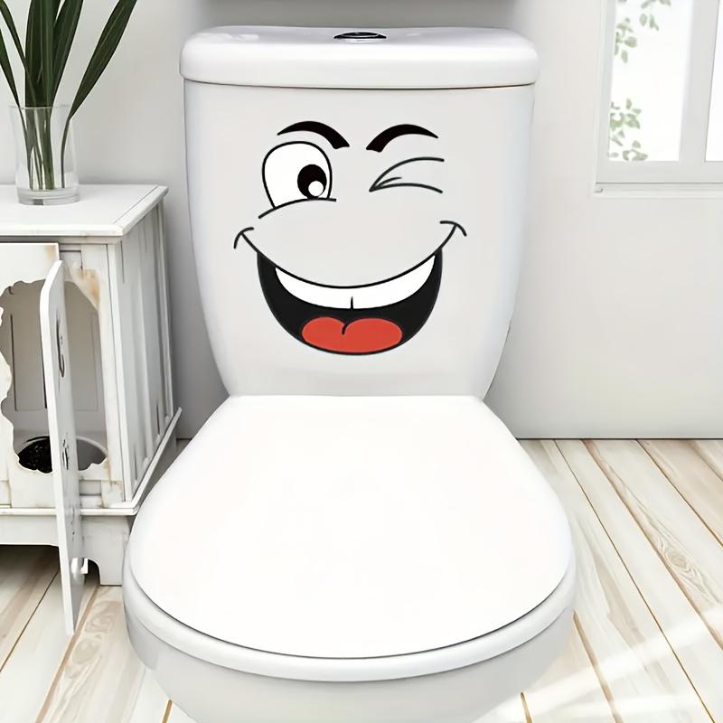 4PCS Cartoon Face Sticker, self-adhesive, suitable for plastic surfaces, removable, glossy surfaces, fun themed decorations