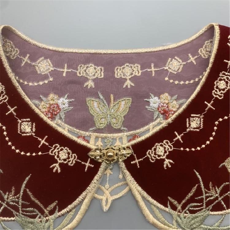 Lace Laple Shawl for Lady Girl Shawl Collar Beautiful Floral Embroidery Collar
