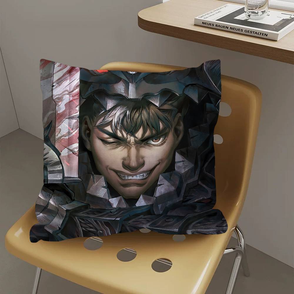 Anime Berserk Cushion Cover Car Throw Pillow Case For Sofa Car Christmas Gift 40X40Cm 45X45Cm
