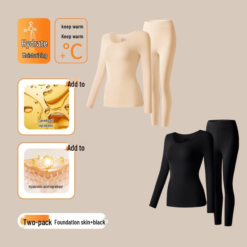 Plus Size 200 Jin Warm Top and Long Johns Set with Hyaluronic Acid for Women