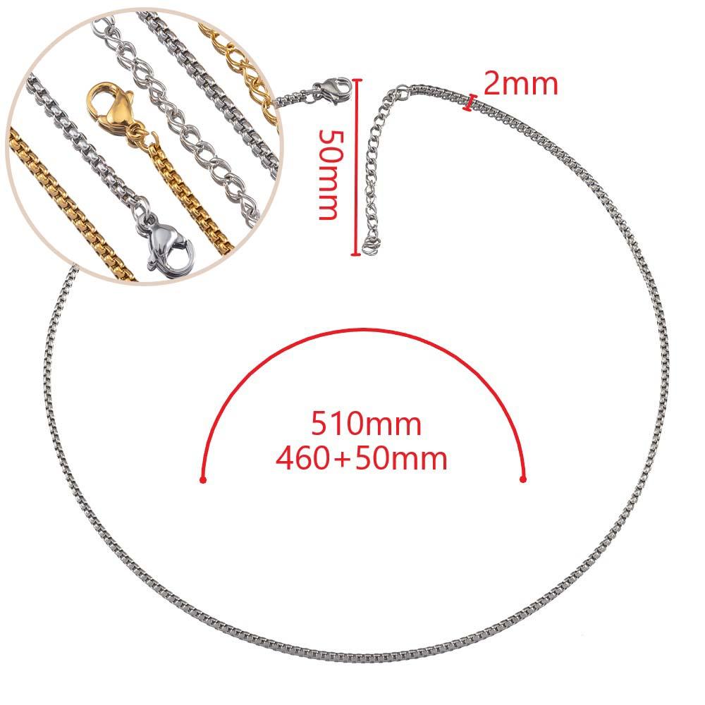 5pcs 10pcs 2pcs Stainless Steels Box Chian Necklace Choker Chain 46cm Lobster Clasp Beaded Chains DIY Jewelry Making Wholesale