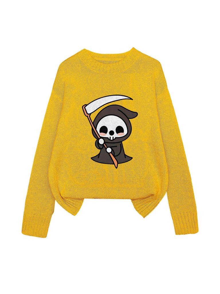 YZH-4 Halloween Printed Long Sleeve Autumn Pullover Sweater