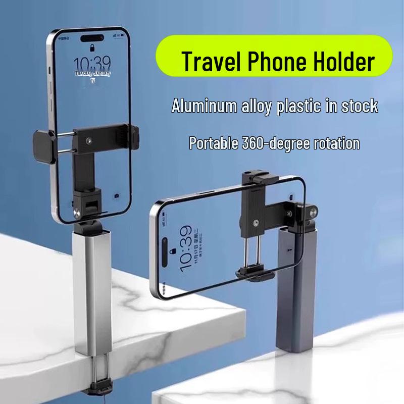 Foldable Telescopic Phone Holder for Travel and Desktop Use