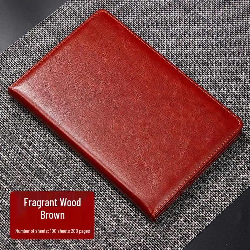 Customized High-End Leather A5 Notebook with Logo for Business Meetings