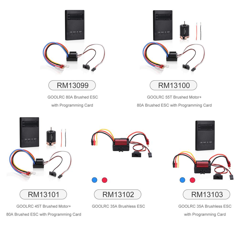 GOOLRC 35A Borstlös ESC Elektrisk Hastighetsregulator för 1/16 1/18 RC Bil Lastbil