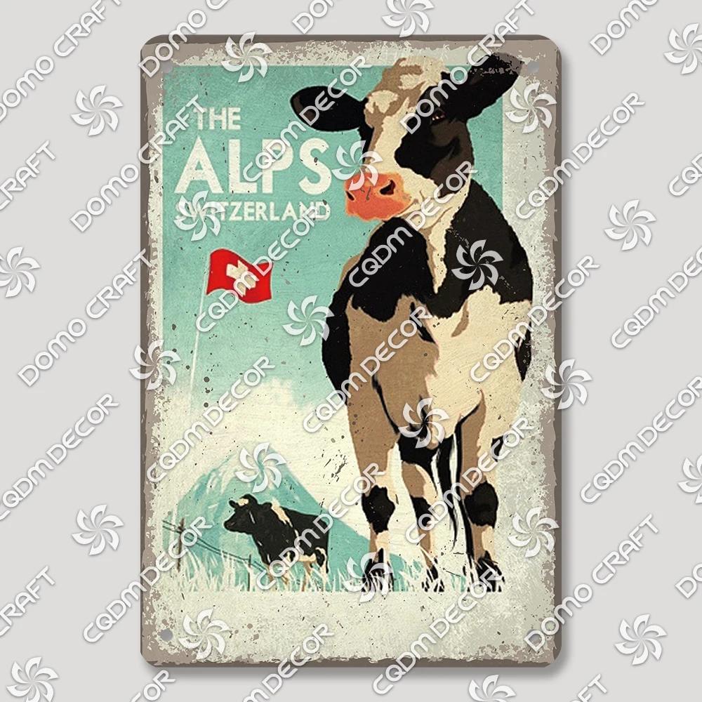 

Швейцария Пейзажная Табличка Жестяная Вывеска Металлический Постер Цюрих Монтрё Риги Альпы Металлические Тарелки Ретро Настенный Декор Кафе Гостиная Дом 20x30cm