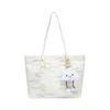 JANE KLAIN Fabric, Synthetic Leather Handbag Large Women's White JK-BA1039