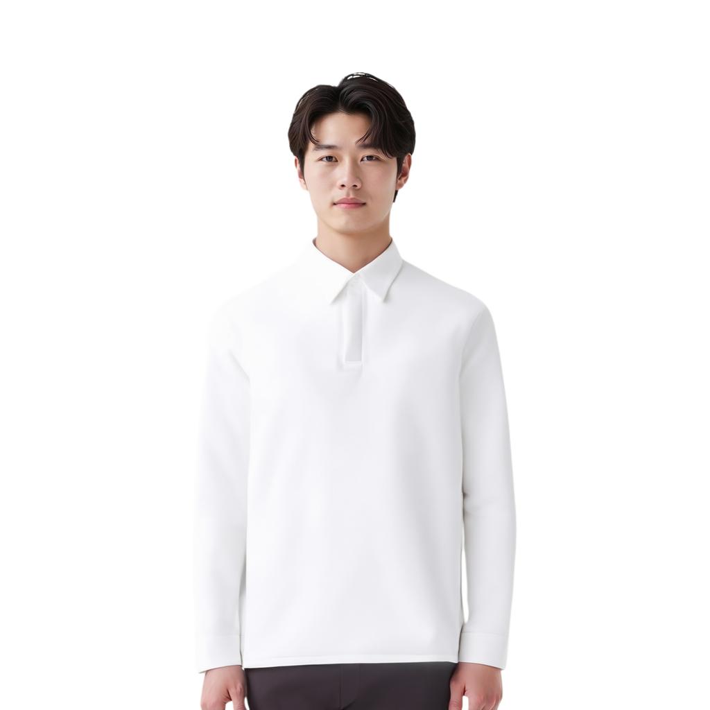 Anta Champion All-Weather Series Solid Color Comfortable Breathable Versatile Casual Fleece Warm Sports Long Sleeve Polo Shirt 152510409-3