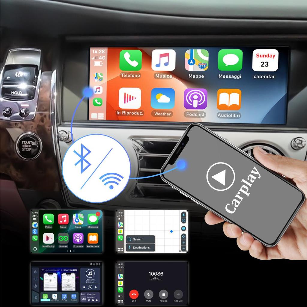 Wireless CarPlay Android Auto DAB DVR HDMI Kit Compatible For Rolls Royce Phantom Ghost CIC Mirror-Link