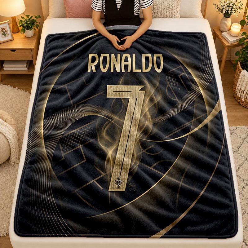 Flannel BlanketCristiano Ronaldo Warm Soft Throw Blanket for Indoor Sofa Bed Living Room Use