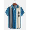 1116 New Hawaiian Beach Shirt Men's 1D Striped Digital Printing Men's Shirt