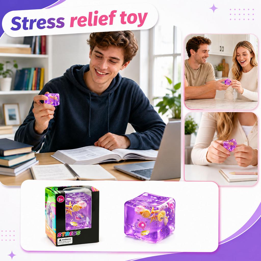 Seashell and Shape Toys for Stress and Anxiety, Slow Rising Sensory Toys for Kids and Adults