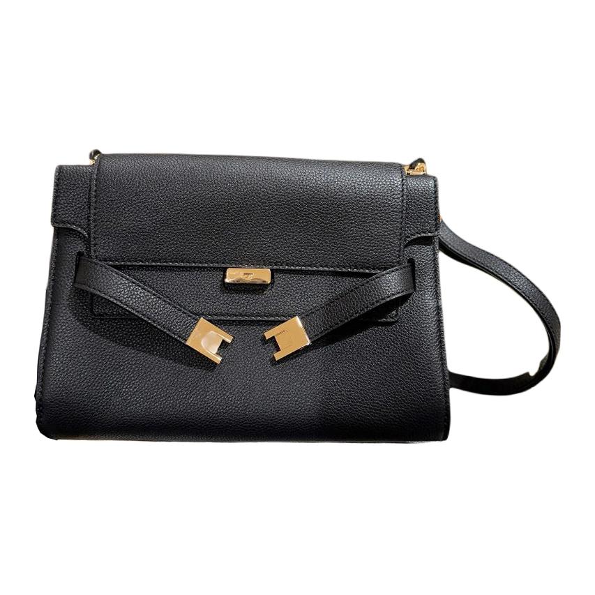

Tory Burch Lee Radziwill Gold Hardware Shoulder Bag With Iconic T Lock Closure In Pebbled Leather Women Shoulder Bag Black 174537-001 Basic Set (Bag+Dust Bag)