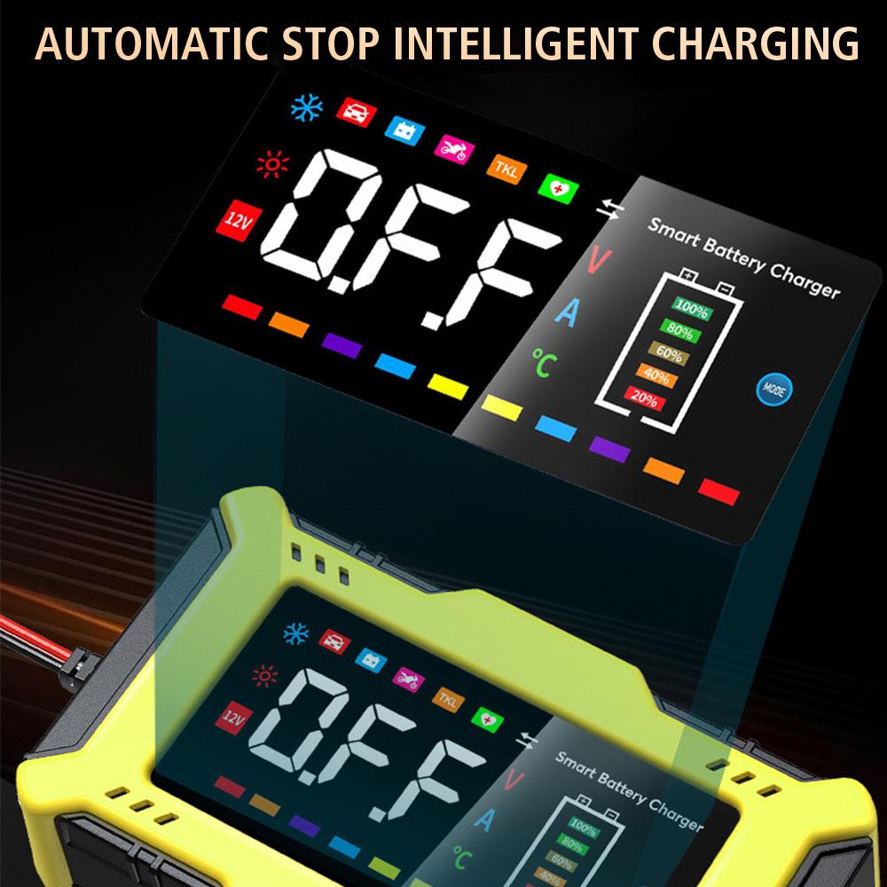 14.6V/12V 6A Car Battery Charger For Lead Acid / Lithium Iron Battery Fast Power Charging 110V/240V Input Universal EU US Plug Pulse Repair 90W